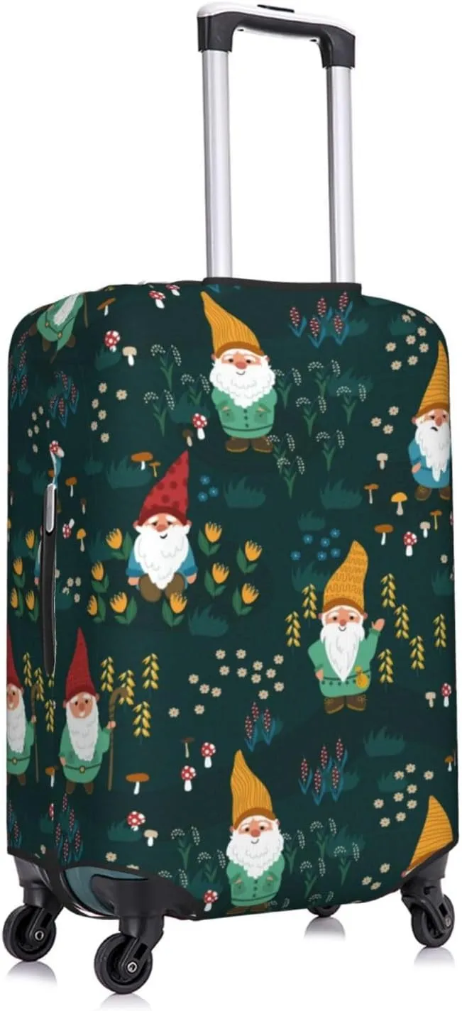Travel Luggage Cover Suitcase Stretch Washable Little Gnomes In Meadow Suitcase Protector Bag,Anti-Scratch Double-Sided Baggage Covers,Medium