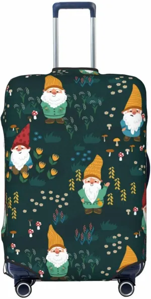 Travel Luggage Cover Suitcase Stretch Washable Little Gnomes In Meadow Suitcase Protector Bag,Anti-Scratch Double-Sided Baggage Covers,Medium
