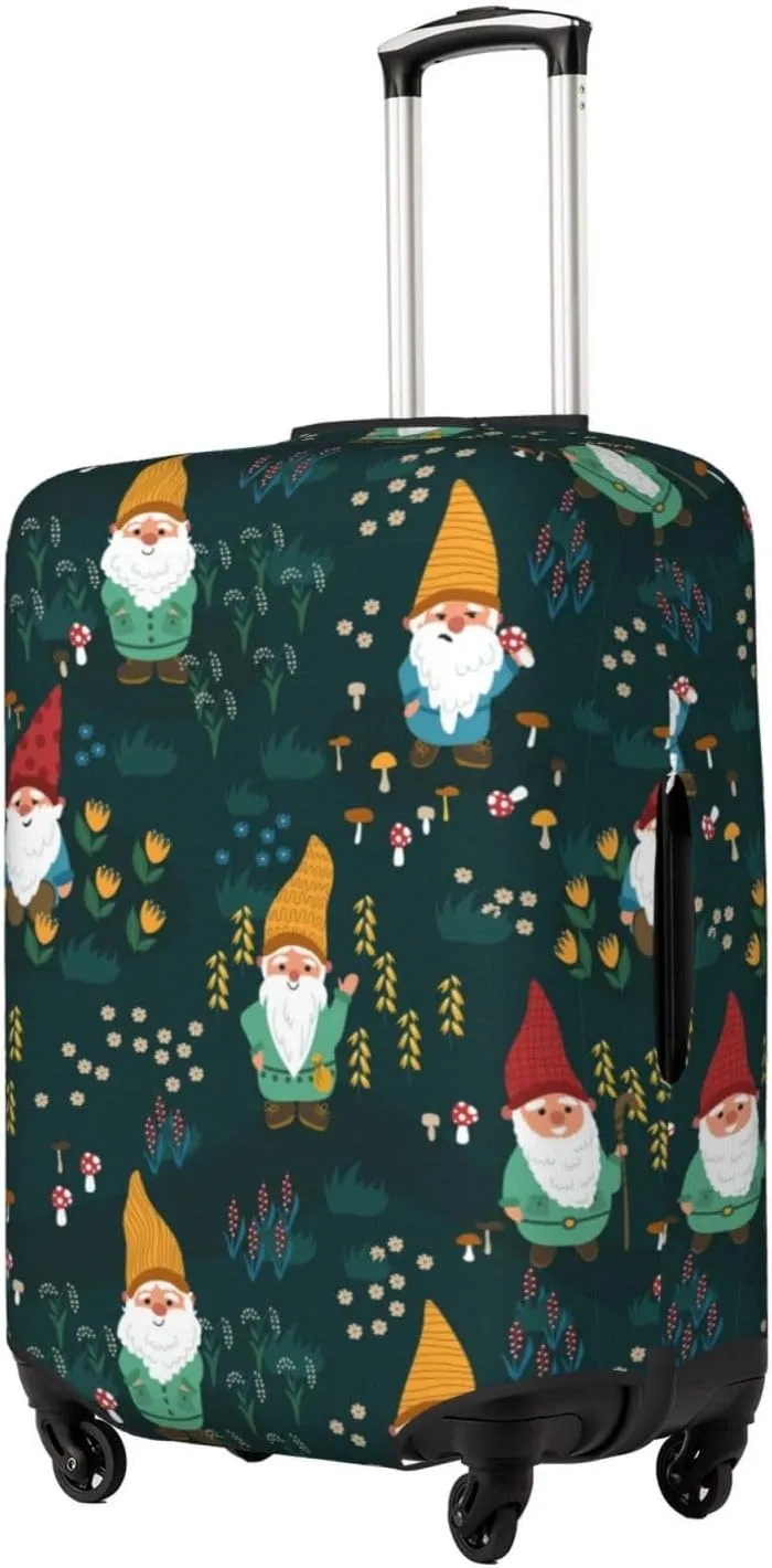 Travel Luggage Cover Suitcase Stretch Washable Little Gnomes In Meadow Suitcase Protector Bag,Anti-Scratch Double-Sided Baggage Covers,Medium