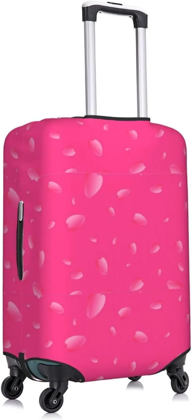Travel Luggage Cover Suitcase Stretch Washable Pink 3d Hearts Valentines Day Suitcase Protector Bag,Anti-Scratch Double-Sided Baggage Covers,Large