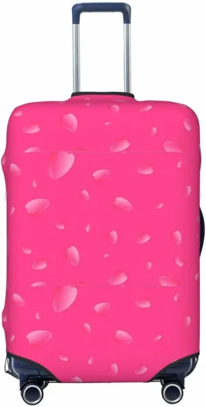 Travel Luggage Cover Suitcase Stretch Washable Pink 3d Hearts Valentines Day Suitcase Protector Bag,Anti-Scratch Double-Sided Baggage Covers,Large