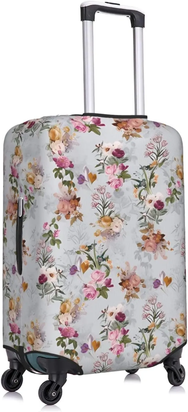 Travel Luggage Cover Suitcase Stretch Washable Rose Flower Bouquet Suitcase Protector Bag,Anti-Scratch Double-Sided Baggage Covers,X-Large