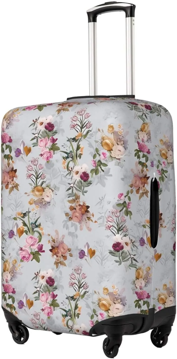 Travel Luggage Cover Suitcase Stretch Washable Rose Flower Bouquet Suitcase Protector Bag,Anti-Scratch Double-Sided Baggage Covers,X-Large