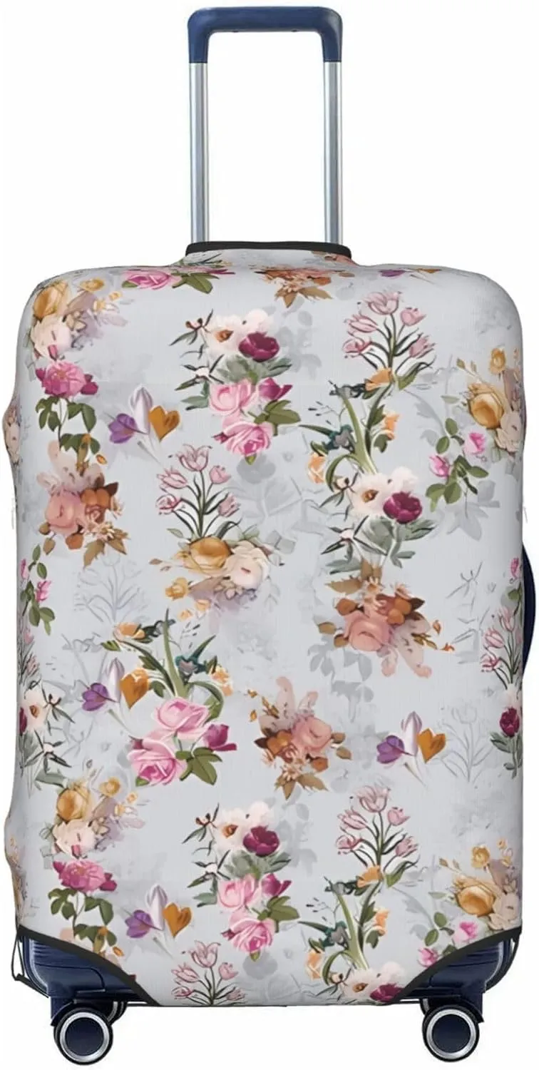Travel Luggage Cover Suitcase Stretch Washable Rose Flower Bouquet Suitcase Protector Bag,Anti-Scratch Double-Sided Baggage Covers,X-Large