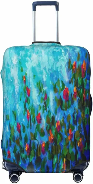Travel Luggage Cover Suitcase Stretch Washable Spring Branch Flower Leaves Suitcase Protector Bag,Anti-Scratch With Zipper Closure Baggage Covers For Kid Adult,Medium