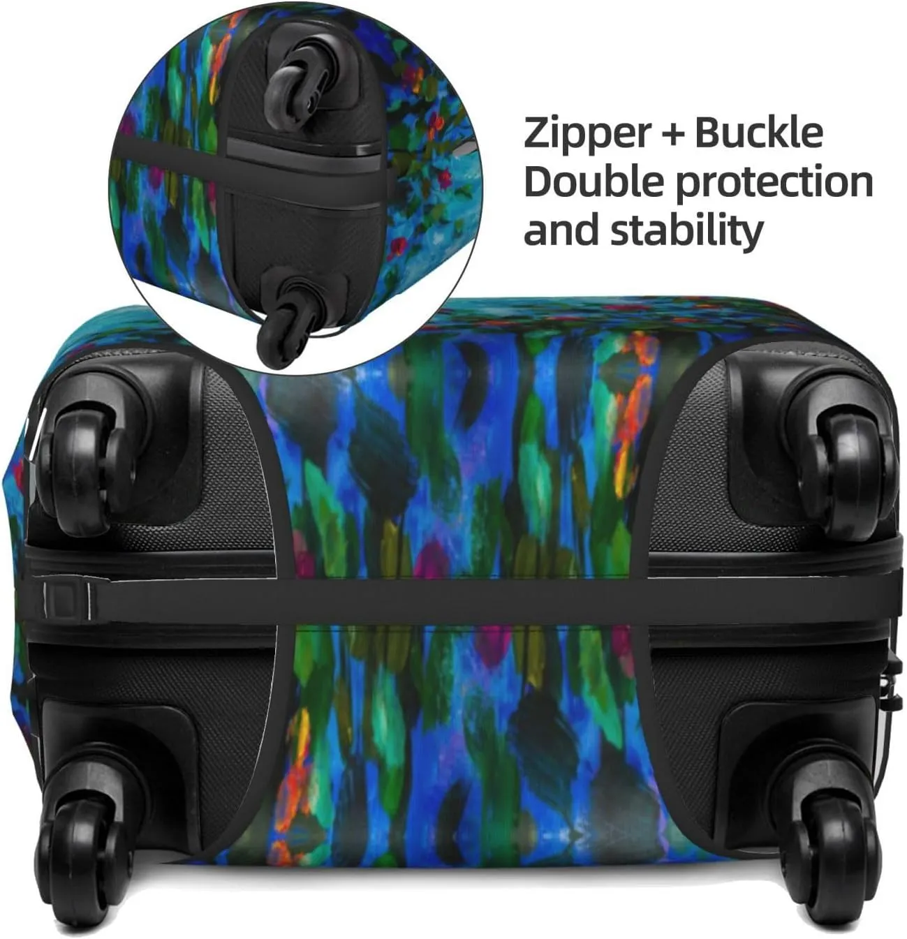 Travel Luggage Cover Suitcase Stretch Washable Spring Branch Flower Leaves Suitcase Protector Bag,Anti-Scratch With Zipper Closure Baggage Covers For Kid Adult,Medium