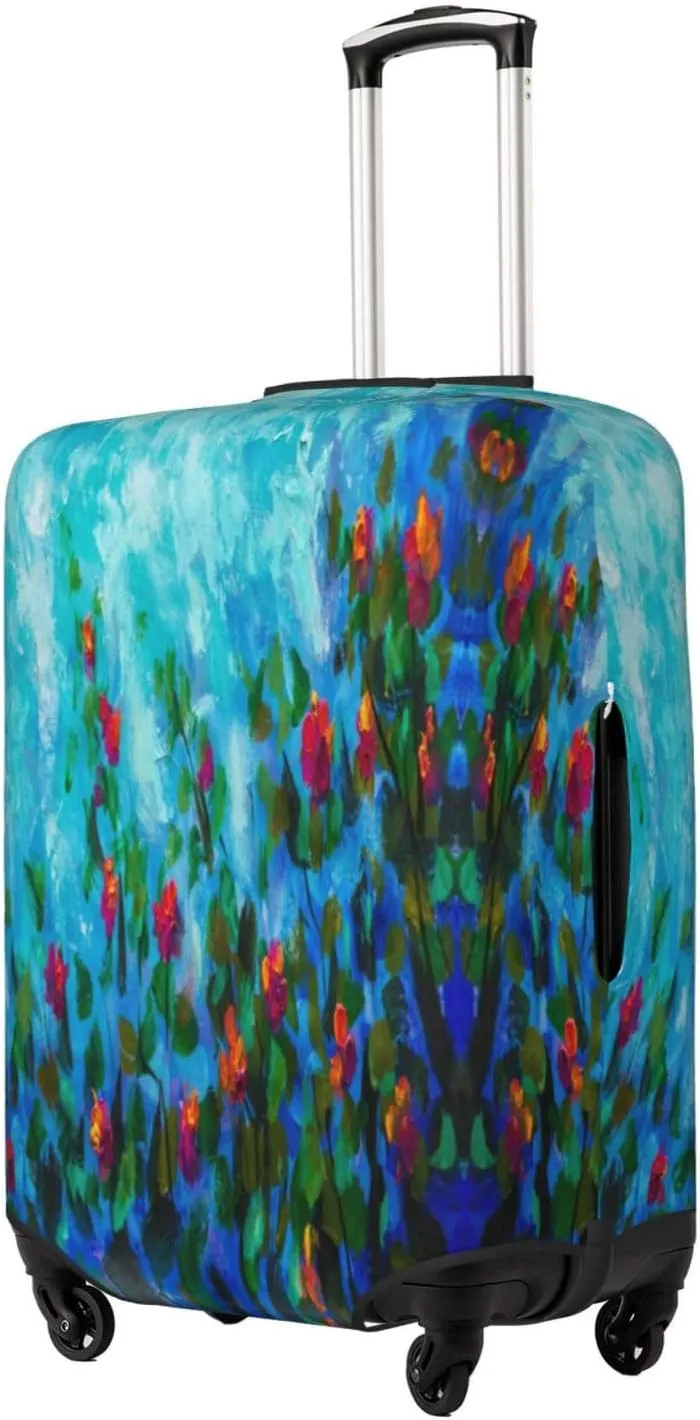 Travel Luggage Cover Suitcase Stretch Washable Spring Branch Flower Leaves Suitcase Protector Bag,Anti-Scratch With Zipper Closure Baggage Covers For Kid Adult,Medium
