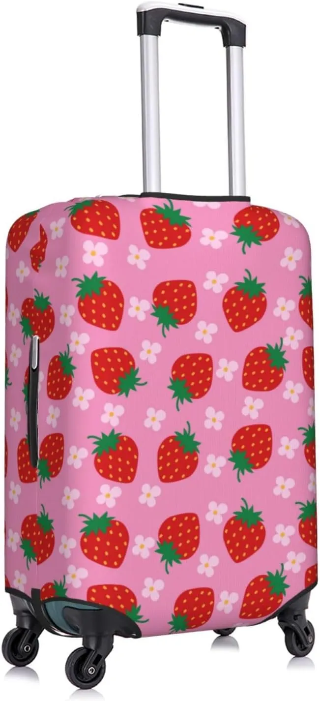 Travel Luggage Cover Suitcase Stretch Washable Strawberry Suitcase Protector Bag,Dust-Proof With Zipper Closure Baggage Covers For Kid Adult,Large