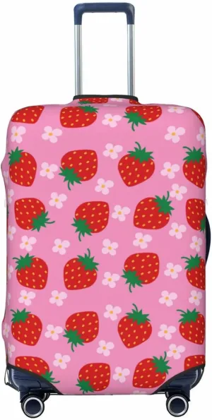 Travel Luggage Cover Suitcase Stretch Washable Strawberry Suitcase Protector Bag,Dust-Proof With Zipper Closure Baggage Covers For Kid Adult,Large