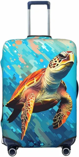 Travel Luggage Cover Suitcase Stretch Washable Turtle Suitcase Protector Bag,Dust-Proof Double-Sided Baggage Covers,X-Large