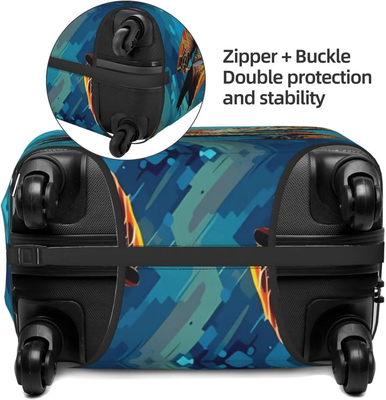 Travel Luggage Cover Suitcase Stretch Washable Turtle Suitcase Protector Bag,Dust-Proof Double-Sided Baggage Covers,X-Large