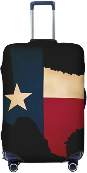 Travel Luggage Cover Suitcase Stretch Washable Usa American Texas Map Flag Suitcase Protector Bag,Dust-Proof With Zipper Closure Baggage Covers,X-Large