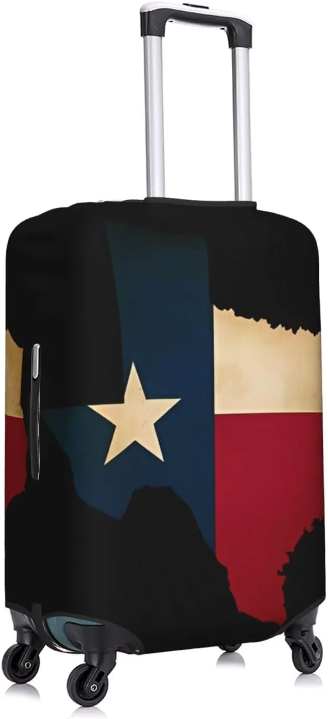 Travel Luggage Cover Suitcase Stretch Washable Usa American Texas Map Flag Suitcase Protector Bag,Dust-Proof With Zipper Closure Baggage Covers,X-Large