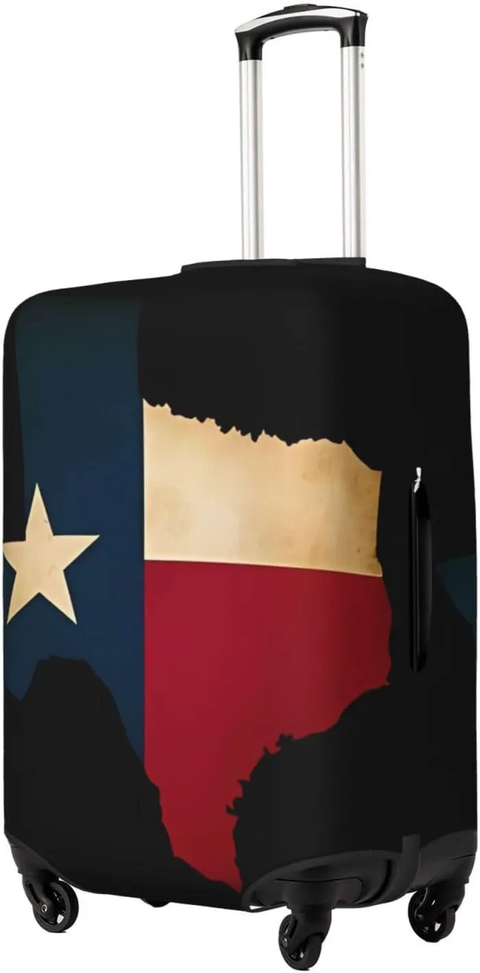Travel Luggage Cover Suitcase Stretch Washable Usa American Texas Map Flag Suitcase Protector Bag,Dust-Proof With Zipper Closure Baggage Covers,X-Large