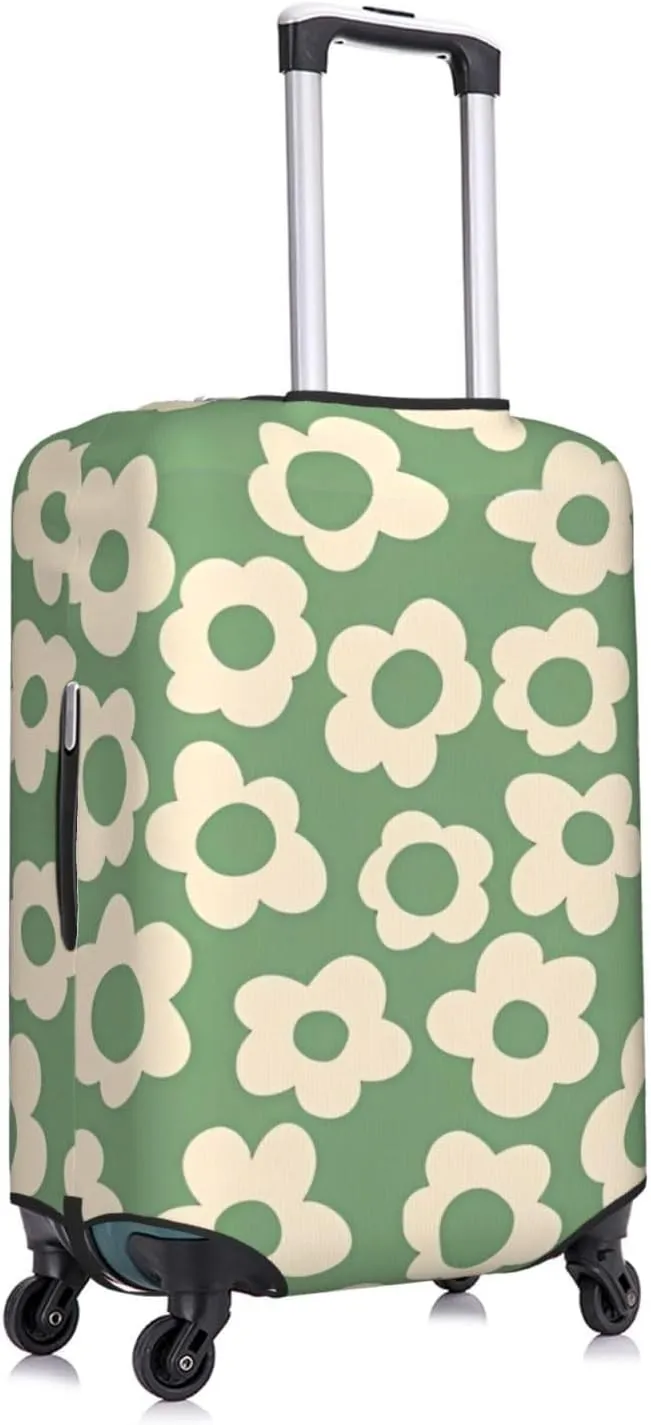 Travel Luggage Cover Suitcase Stretch Washable Vintage Flowers Suitcase Protector Bag,Spandex With Zipper Closure Baggage Covers,X-Large