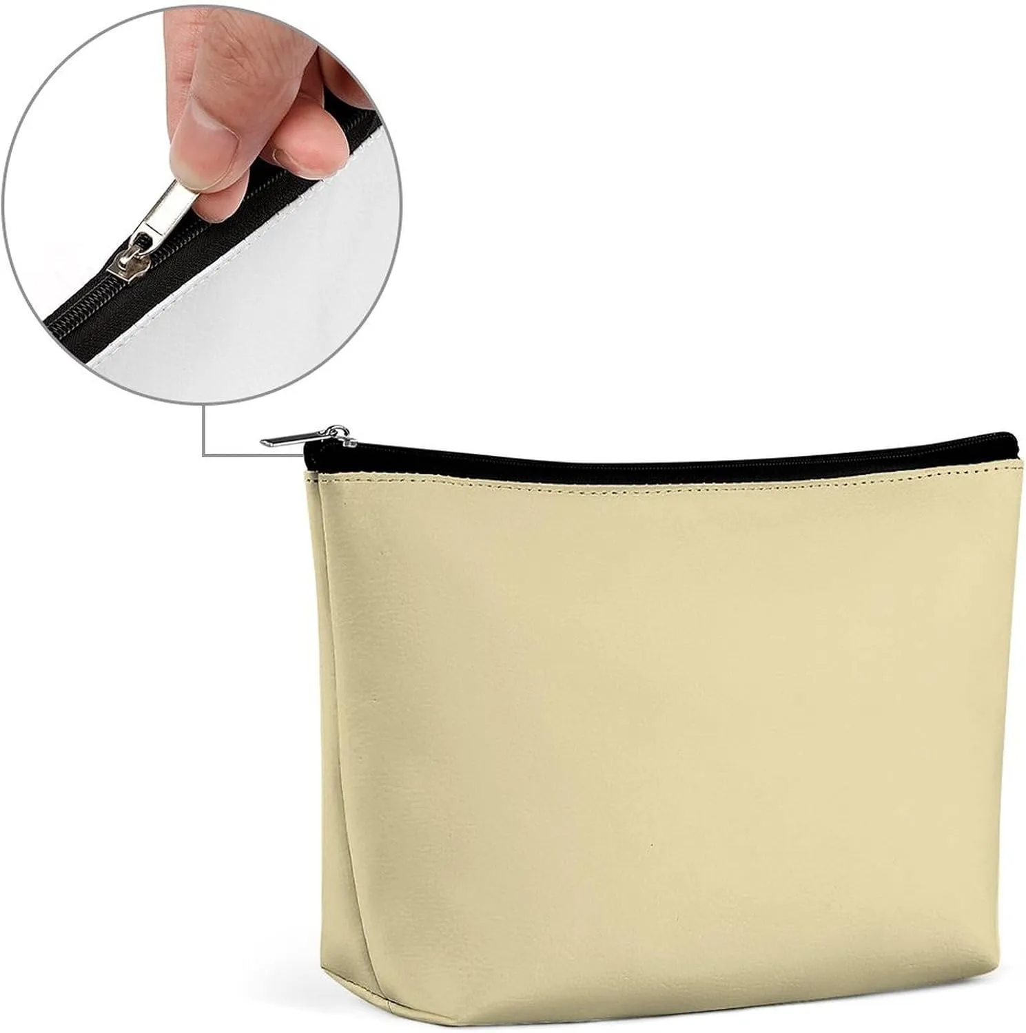 Travel Makeup Bag, Solid Beige Tan Cosmetic Bags for Women Large Capacity Waterproof Toiletry Pouch Make up Organizer