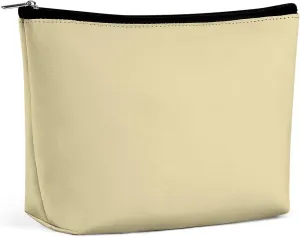 Travel Makeup Bag, Solid Beige Tan Cosmetic Bags for Women Large Capacity Waterproof Toiletry Pouch Make up Organizer