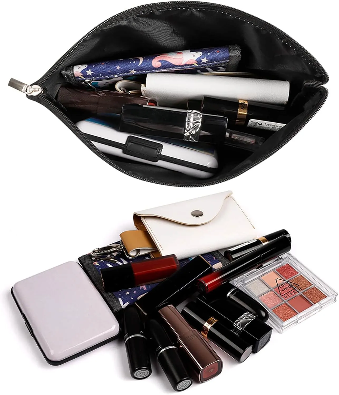 Travel Makeup Bag, Solid Bright Yellow Cosmetic Bags for Women Large Capacity Waterproof Toiletry Pouch Make up Organizer