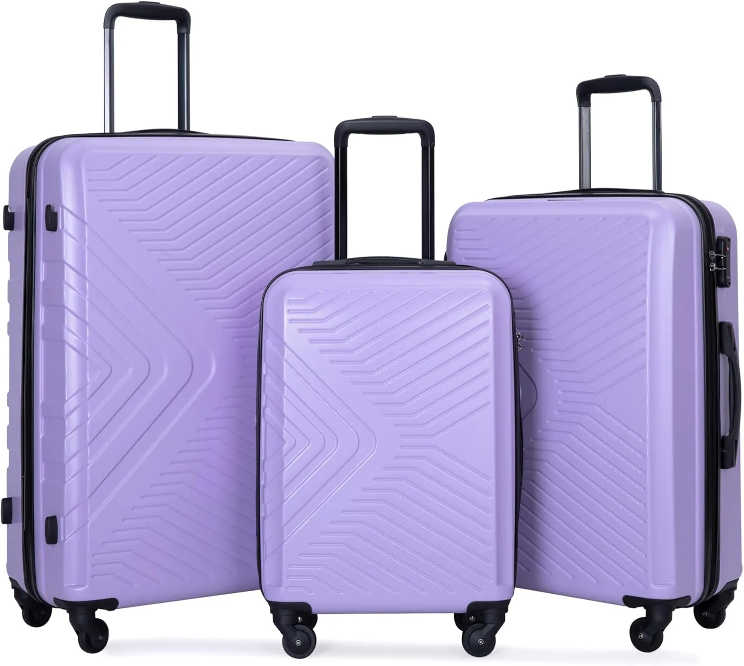 Travelhouse Luggage Sets, Expandable Hardside Suitcases 24in/28in, Carry on 20in,3 Piece Set Travel Luggages Clearance with Double Spinner Wheels TSA Lock Lightweight (1065-Purple)