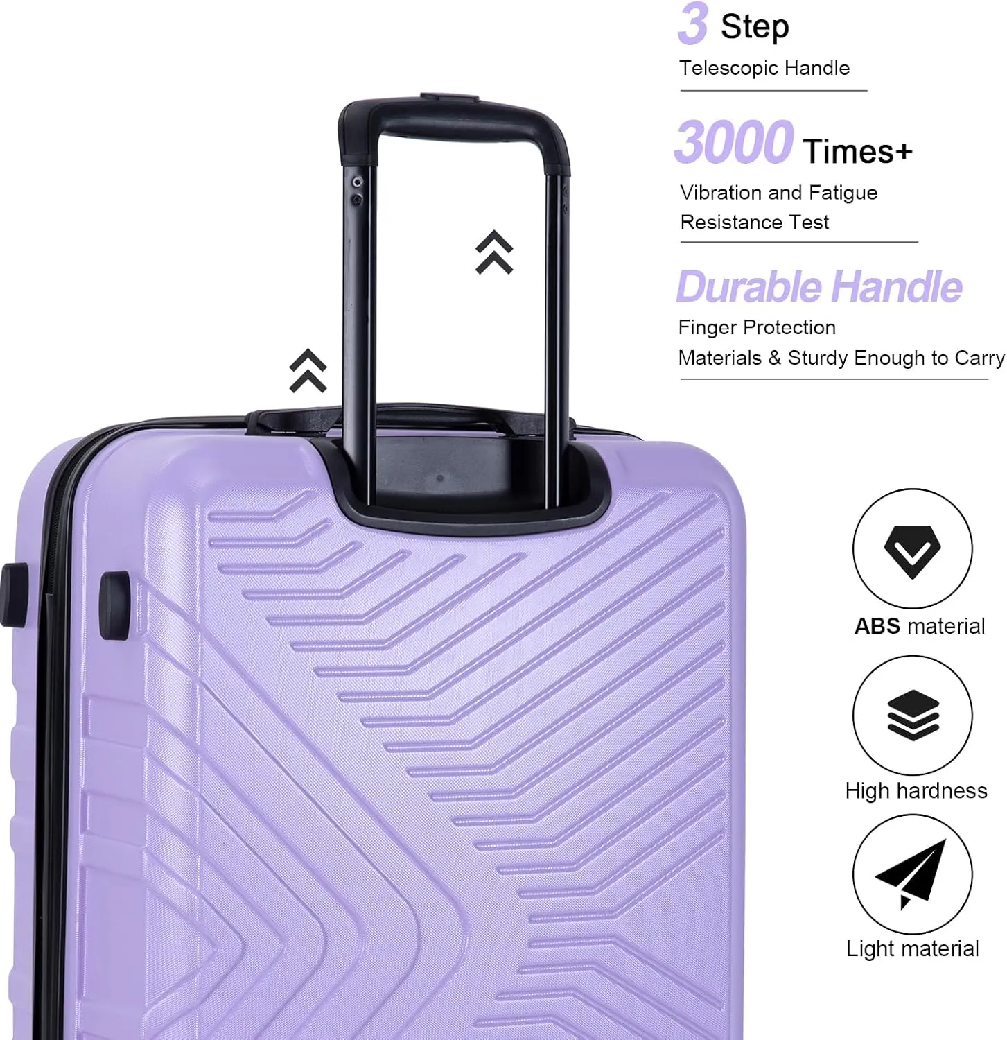 Travelhouse Luggage Sets, Expandable Hardside Suitcases 24in/28in, Carry on 20in,3 Piece Set Travel Luggages Clearance with Double Spinner Wheels TSA Lock Lightweight (1065-Purple)