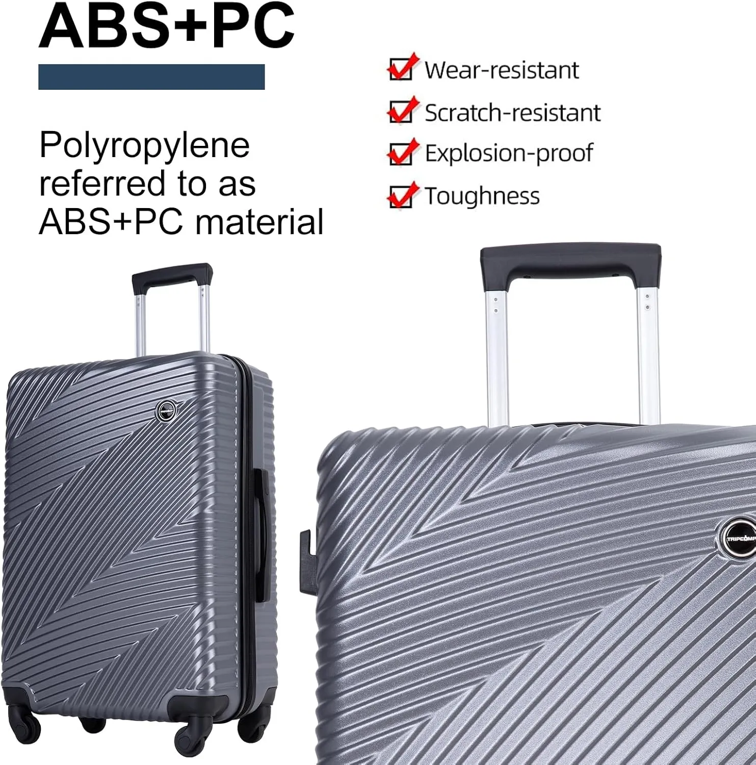 Travelhouse Luggage Sets, Expandable Hardside Suitcases 24in/28in, Carry on 20in,3 Piece Set Travel Luggages Clearance with Double Spinner Wheels TSA Lock Lightweight (BLACK-2000)