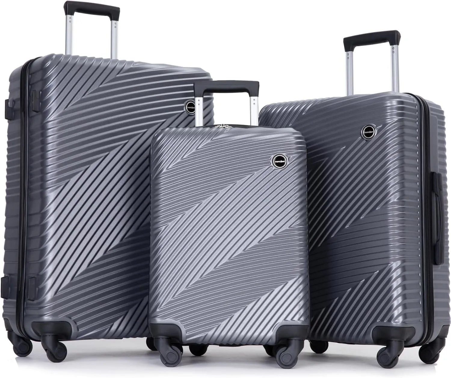 Travelhouse Luggage Sets, Expandable Hardside Suitcases 24in/28in, Carry on 20in,3 Piece Set Travel Luggages Clearance with Double Spinner Wheels TSA Lock Lightweight (BLACK-2000)