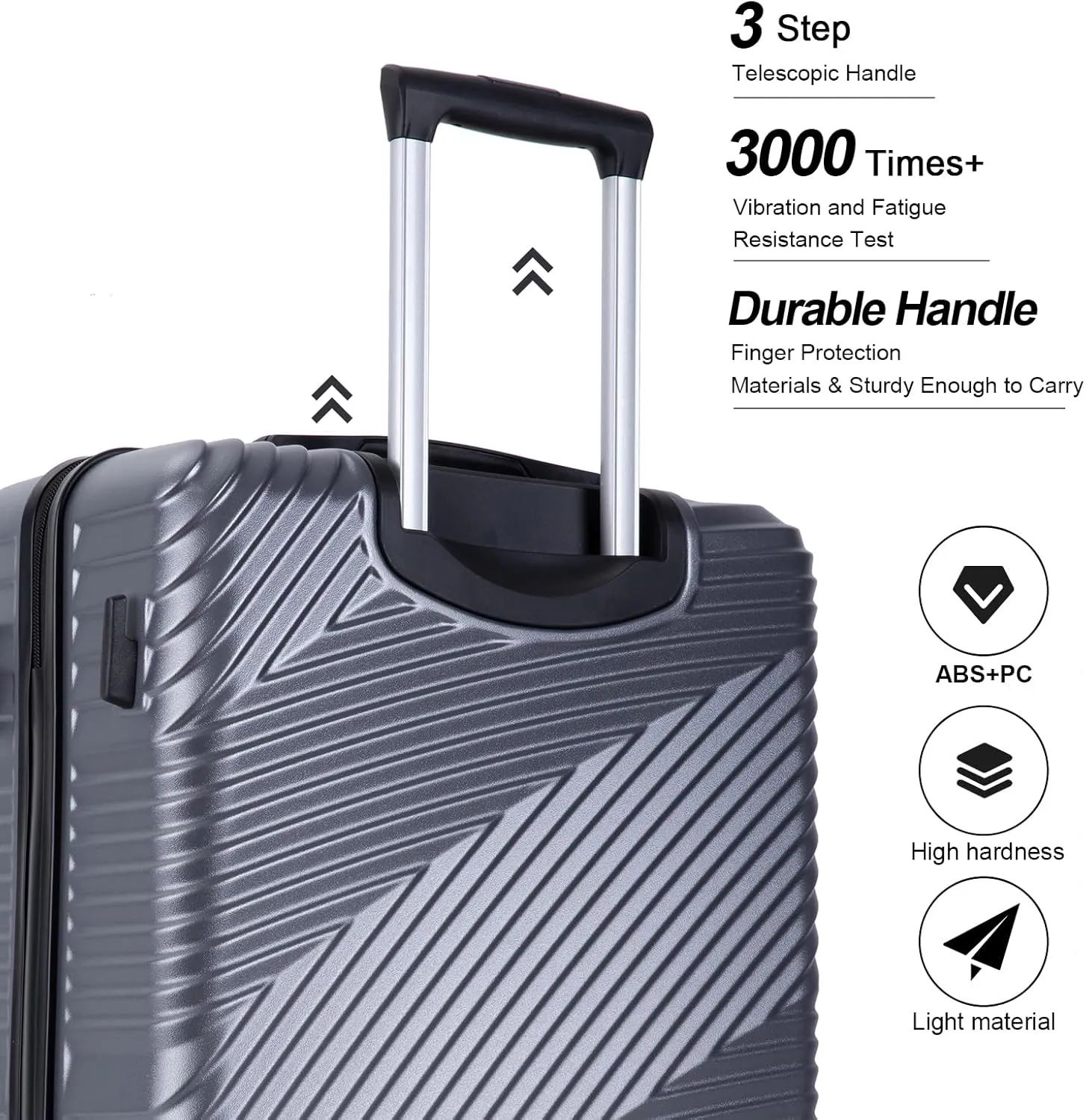 Travelhouse Luggage Sets, Expandable Hardside Suitcases 24in/28in, Carry on 20in,3 Piece Set Travel Luggages Clearance with Double Spinner Wheels TSA Lock Lightweight (BLACK-2000)