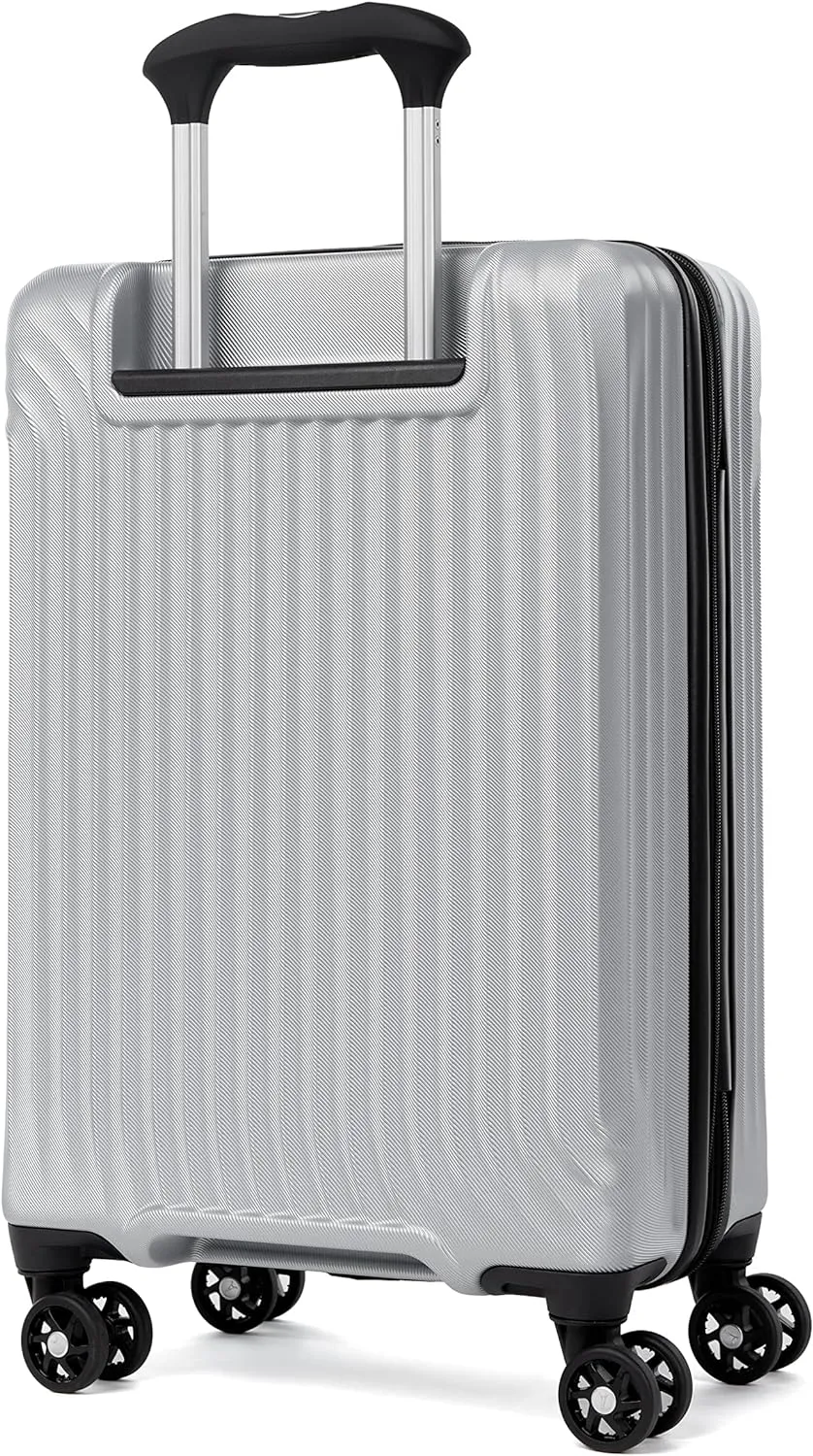 Travelpro Maxlite Air Hardside Expandable Carry on Luggage, 8 Spinner Wheels, Lightweight Hard Shell Polycarbonate Suitcase, Metallic Silver, Carry On 21-Inch