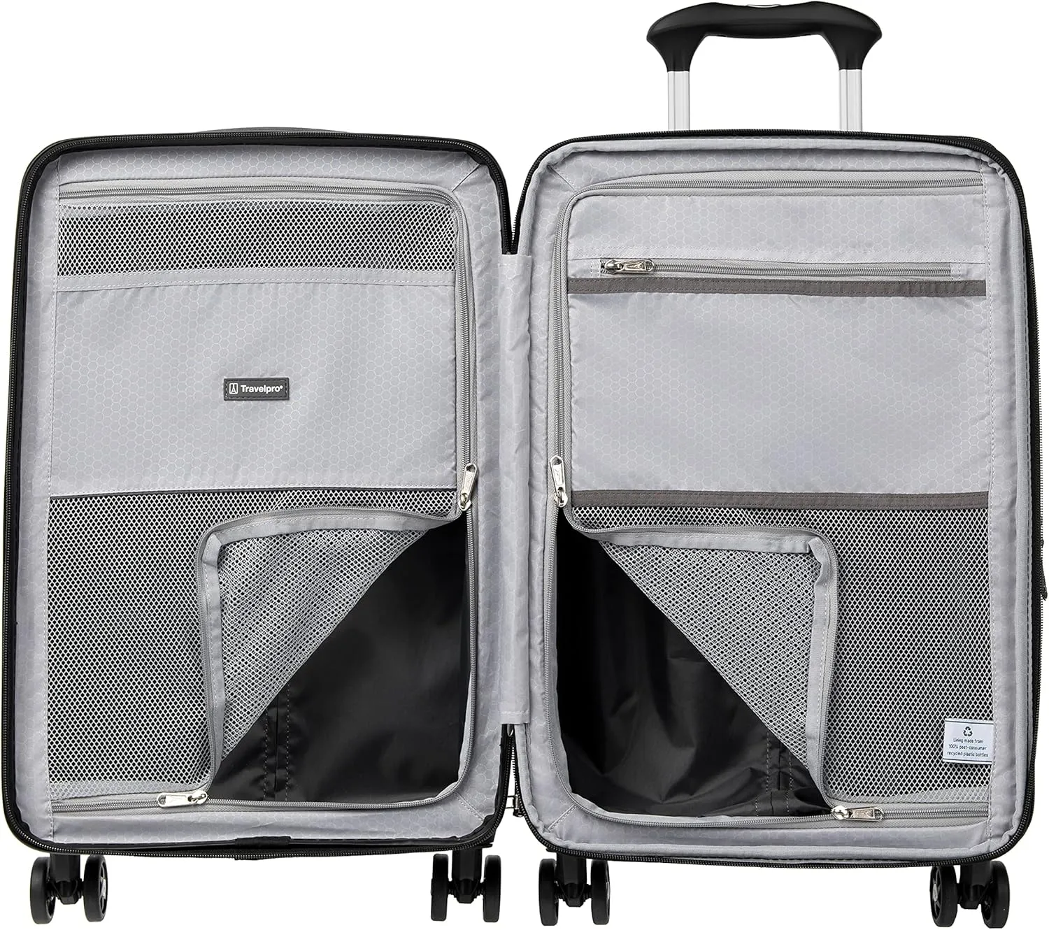 Travelpro Maxlite Air Hardside Expandable Carry on Luggage, 8 Spinner Wheels, Lightweight Hard Shell Polycarbonate Suitcase, Metallic Silver, Carry On 21-Inch
