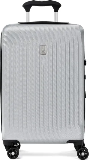 Travelpro Maxlite Air Hardside Expandable Carry on Luggage, 8 Spinner Wheels, Lightweight Hard Shell Polycarbonate Suitcase, Metallic Silver, Carry On 21-Inch