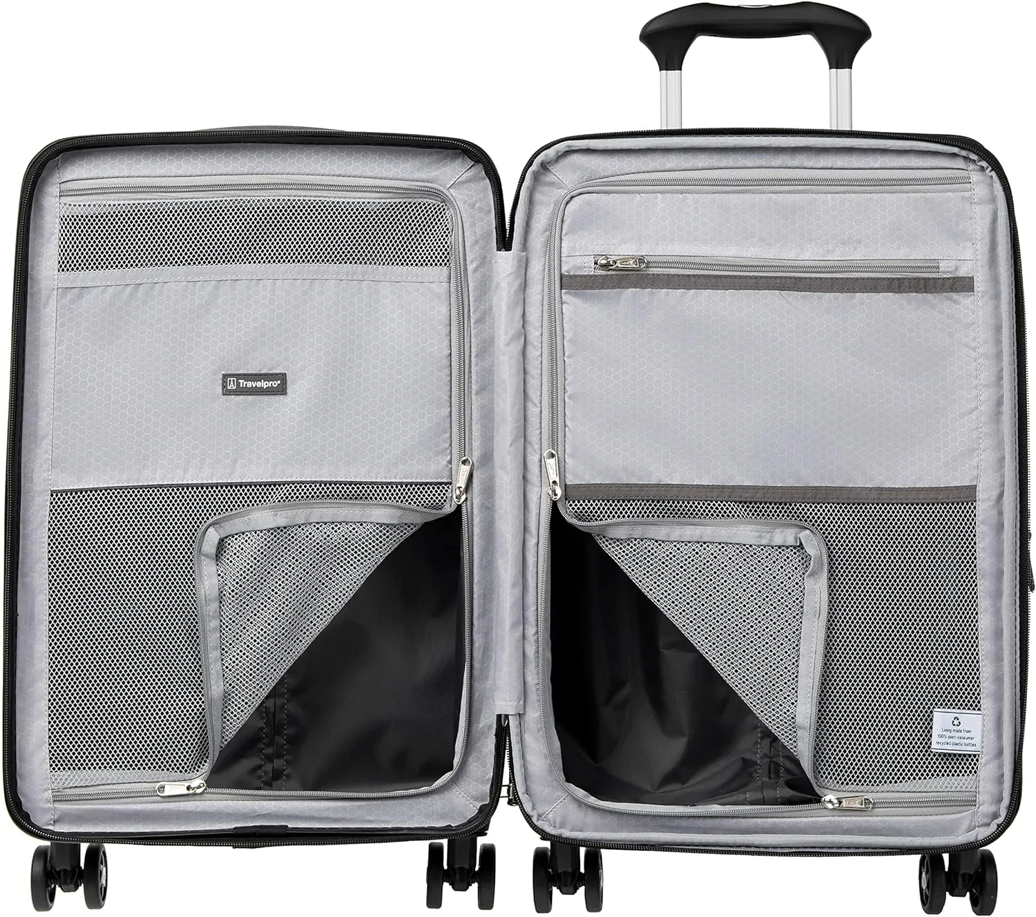 Travelpro Maxlite Air Hardside Expandable Carry on Luggage, 8 Spinner Wheels, Lightweight Hard Shell Polycarbonate Suitcase, Metallic Silver, Compact Carry On 20-Inch