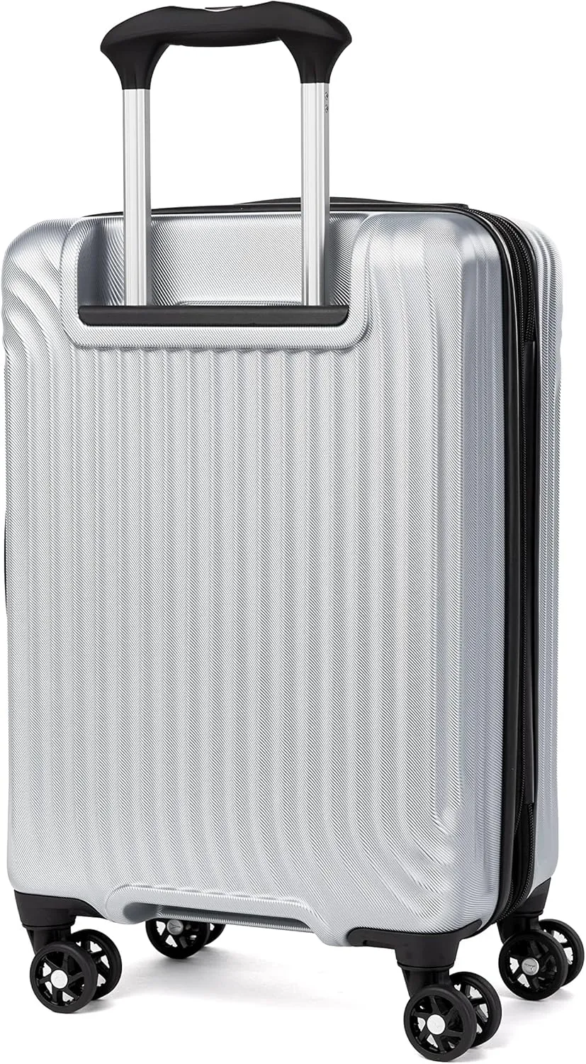 Travelpro Maxlite Air Hardside Expandable Carry on Luggage, 8 Spinner Wheels, Lightweight Hard Shell Polycarbonate Suitcase, Metallic Silver, Compact Carry On 20-Inch