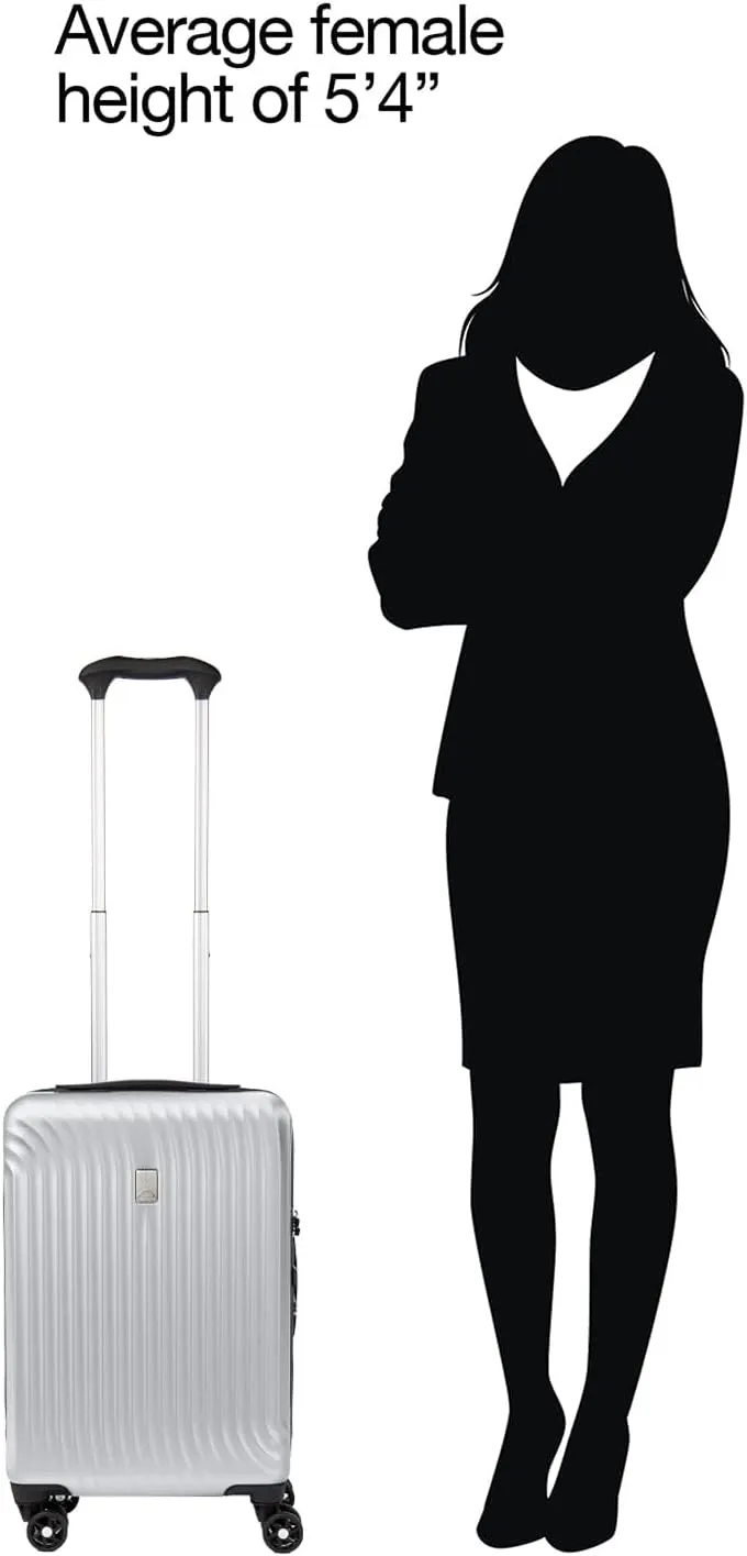 Travelpro Maxlite Air Hardside Expandable Carry on Luggage, 8 Spinner Wheels, Lightweight Hard Shell Polycarbonate Suitcase, Metallic Silver, Compact Carry On 20-Inch