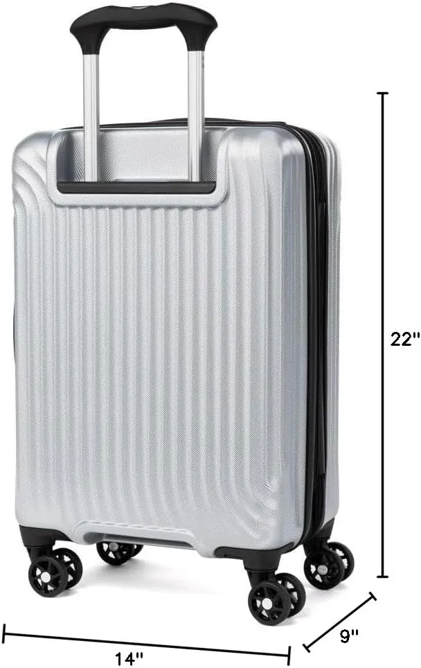 Travelpro Maxlite Air Hardside Expandable Carry on Luggage, 8 Spinner Wheels, Lightweight Hard Shell Polycarbonate Suitcase, Metallic Silver, Compact Carry On 20-Inch