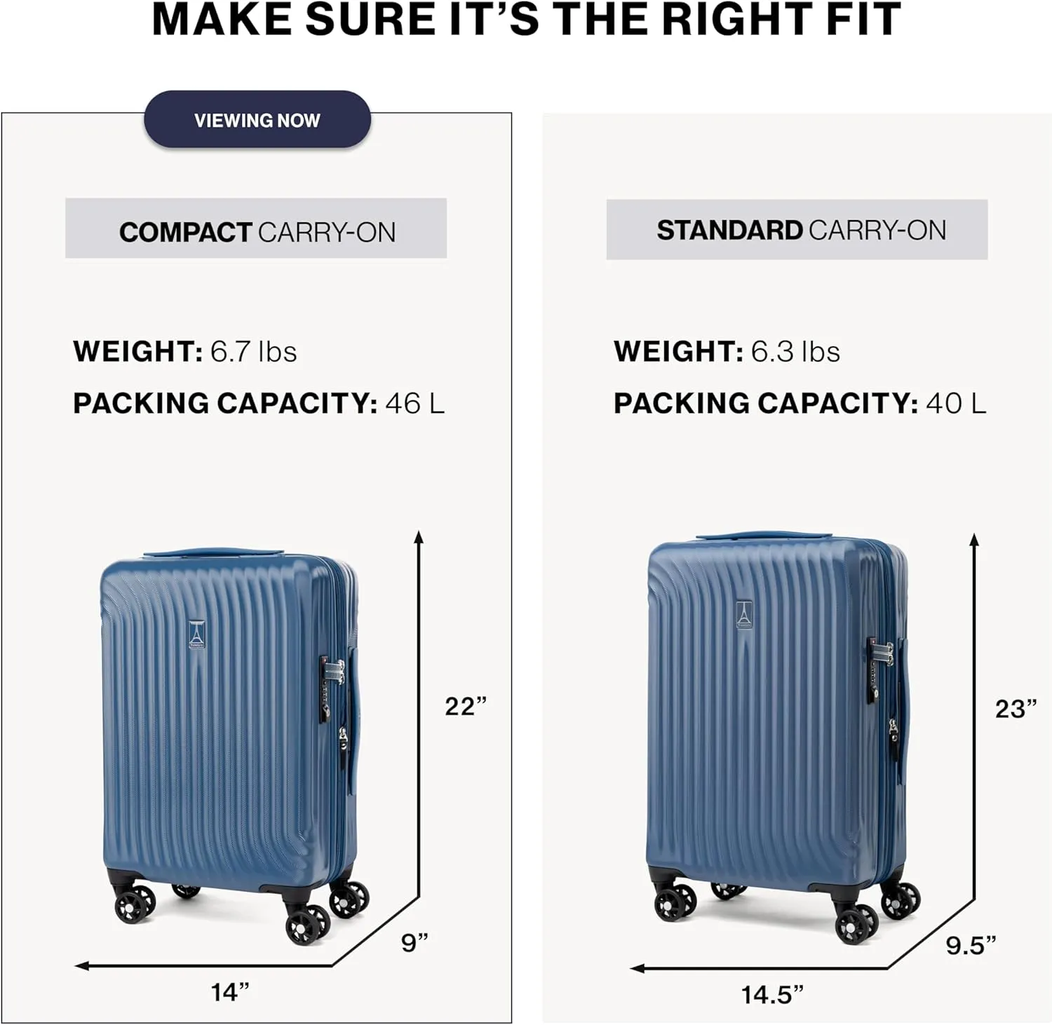 Travelpro Maxlite Air Hardside Expandable Carry on Luggage, 8 Spinner Wheels, Lightweight Hard Shell Polycarbonate Suitcase, Metallic Silver, Compact Carry On 20-Inch