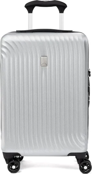 Travelpro Maxlite Air Hardside Expandable Carry on Luggage, 8 Spinner Wheels, Lightweight Hard Shell Polycarbonate Suitcase, Metallic Silver, Compact Carry On 20-Inch