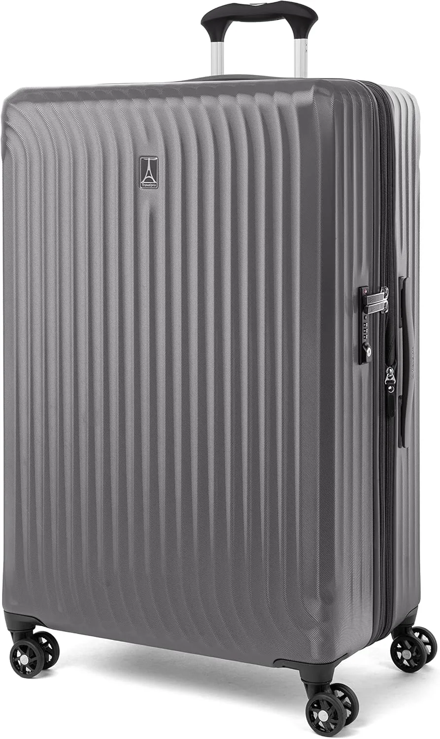 Travelpro Maxlite Air Hardside Expandable Checked Luggage, 8 Spinner Wheels, Lightweight Hard Shell Polycarbonate Suitcase, Shadow Grey, Checked Large 28-Inch