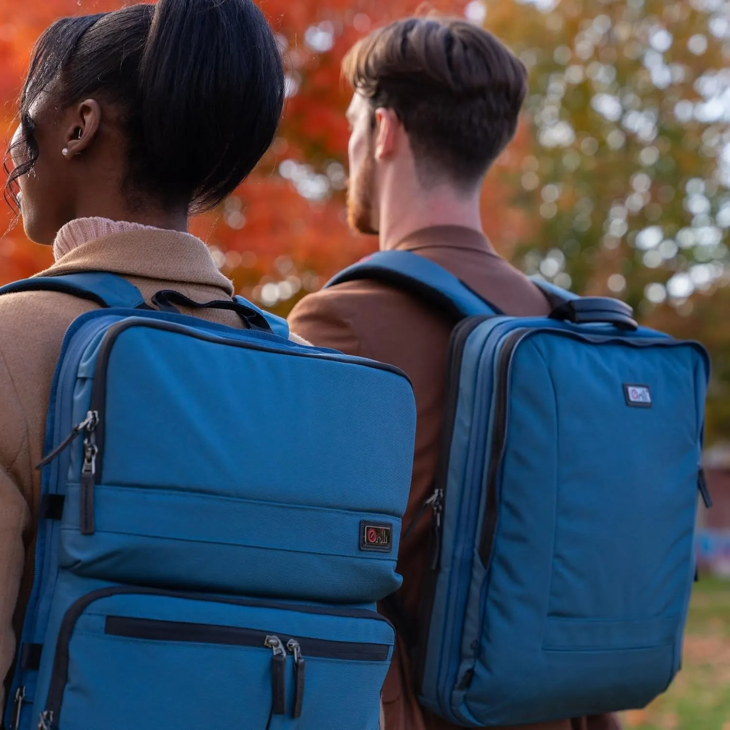 Trilogy Double Pack - World class multiple use backpack - expands into a weekender bag - splits into two seperate bags - handles two 17” laptops and two tablets (Blue)