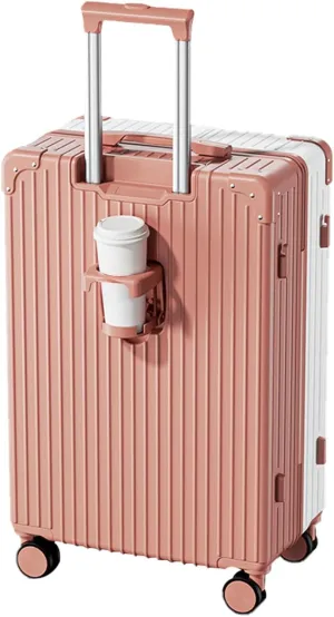 Trolley Case With Universal Wheels And Bag, Multi-functional Carrying Case, Hard Shell Suitcase With Impact Resistant Corners (Color : 20 Rack, Size : Rose White)
