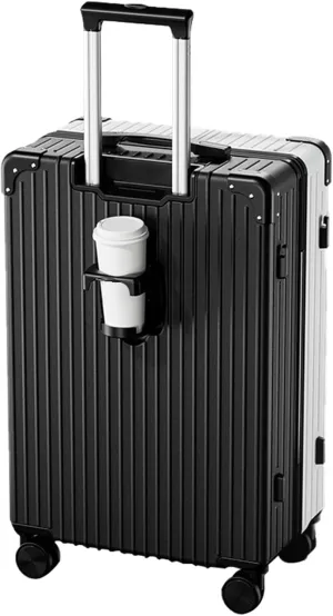 Trolley Case With Universal Wheels And Bag, Multi-functional Carrying Case, Hard Shell Suitcase With Impact Resistant Corners (Color : 22 Rack, Size : Black White)