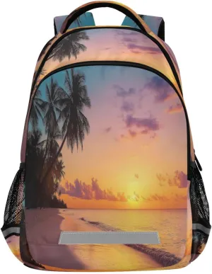Tropical Beach Design Waterproof Backpack - Casual Outdoor Sports Daypack with Ergonomic Shoulder Straps#118