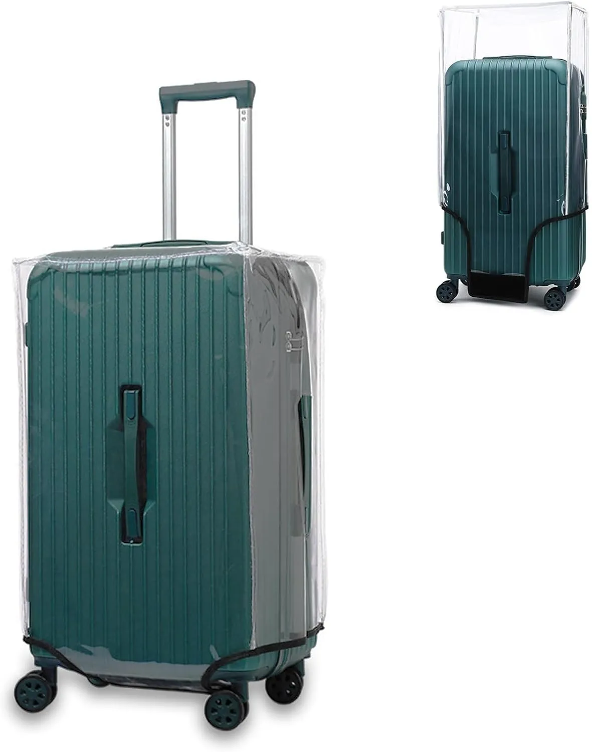 Trunk Luggage Cover, Transparent PVC Suitacse Cover, Travel Waterproof Clear Luggage Protector Suitcase Cover (Transparent, 32 inch (3:7 Ratio))