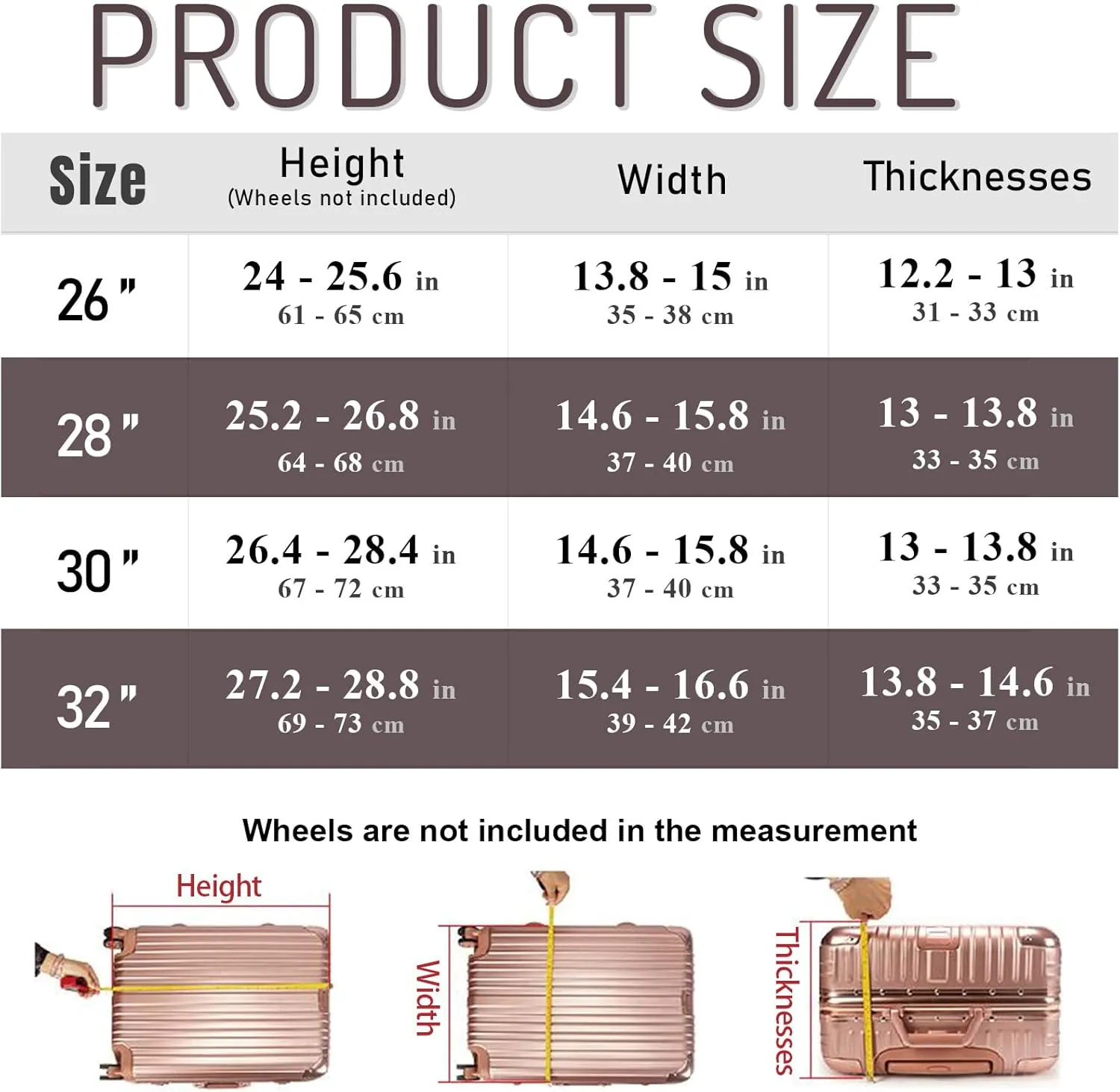 Trunk Luggage Cover, Transparent PVC Suitacse Cover, Travel Waterproof Clear Luggage Protector Suitcase Cover (Transparent, 32 inch (3:7 Ratio))