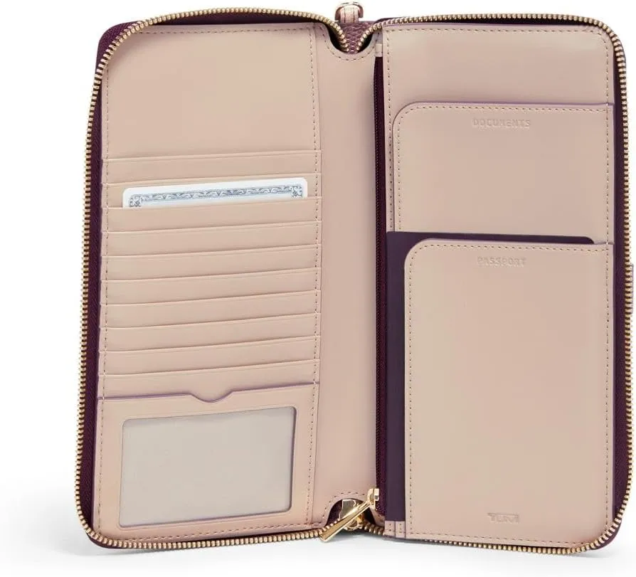 TUMI - Belden Travel Wallet - Leather Passport Wallet - Premium Card Wallet - ID Wallet - 4.5" X 8.8" X 1.0" - Moonlight/Purple Ombre