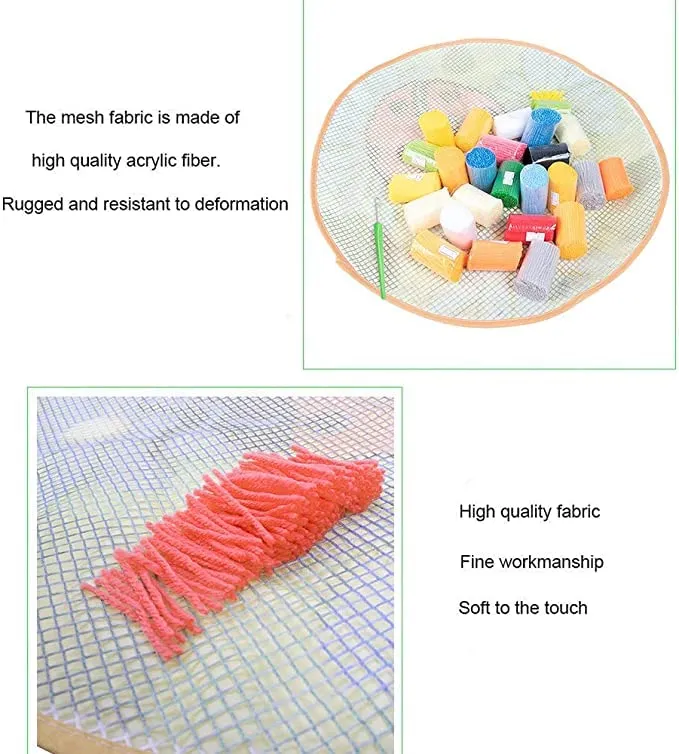 Two Horse Latch Hook Rug Kits for Adults and Starter DIY Cross Stitch Latch Hook Rug Sofa Seat Cushion Crocheting Kits with Preprinted Pattern Canvas