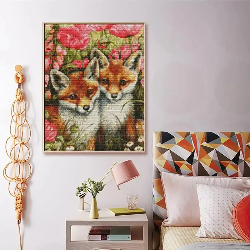 Two Little Foxes Joy Sunday Animal Cross Stitch Kits