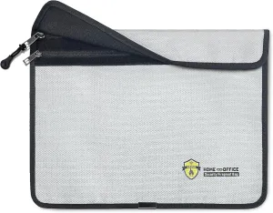Two Pockets Fireproof Document Bag, Security Fireproof Bag,15''x 11'' Security Waterproof File Bag with Zipper, Storage Organizer Money Bag for Valuables, Important Documents, Cash