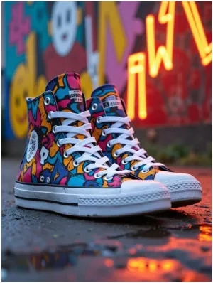 TZTTZT Diamond Art Kits for Adults - Colorful Graffiti Sneakers Street Art Diamond Painting Kits for Adults Beginner, 12x16 in Frameless Diamond Painting Kit for Home Wall Decor