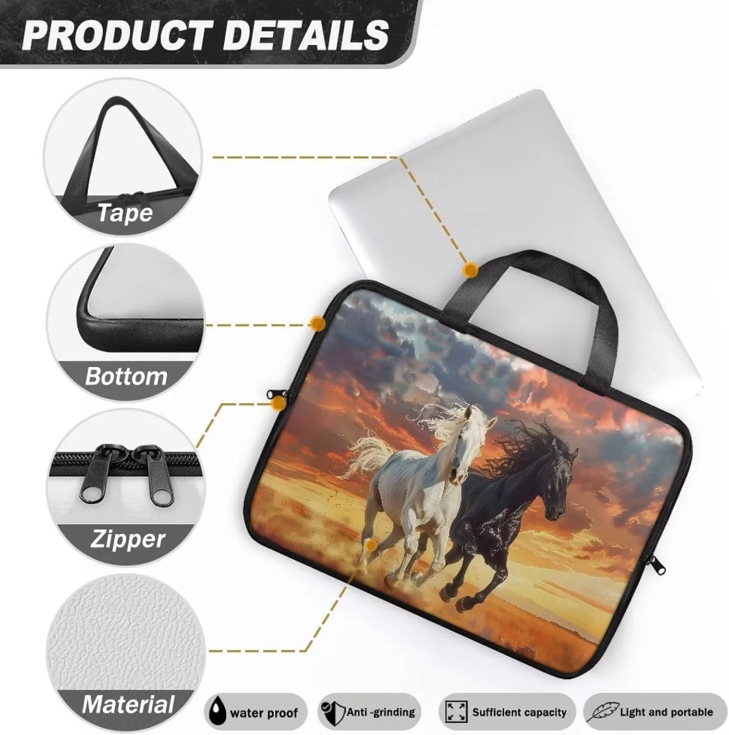 Uasibuni 15.6In Laptop Tote Bag for Travel,13" Computer Bag,14" 15" 17" 17.3" Laptop Messenger Bags