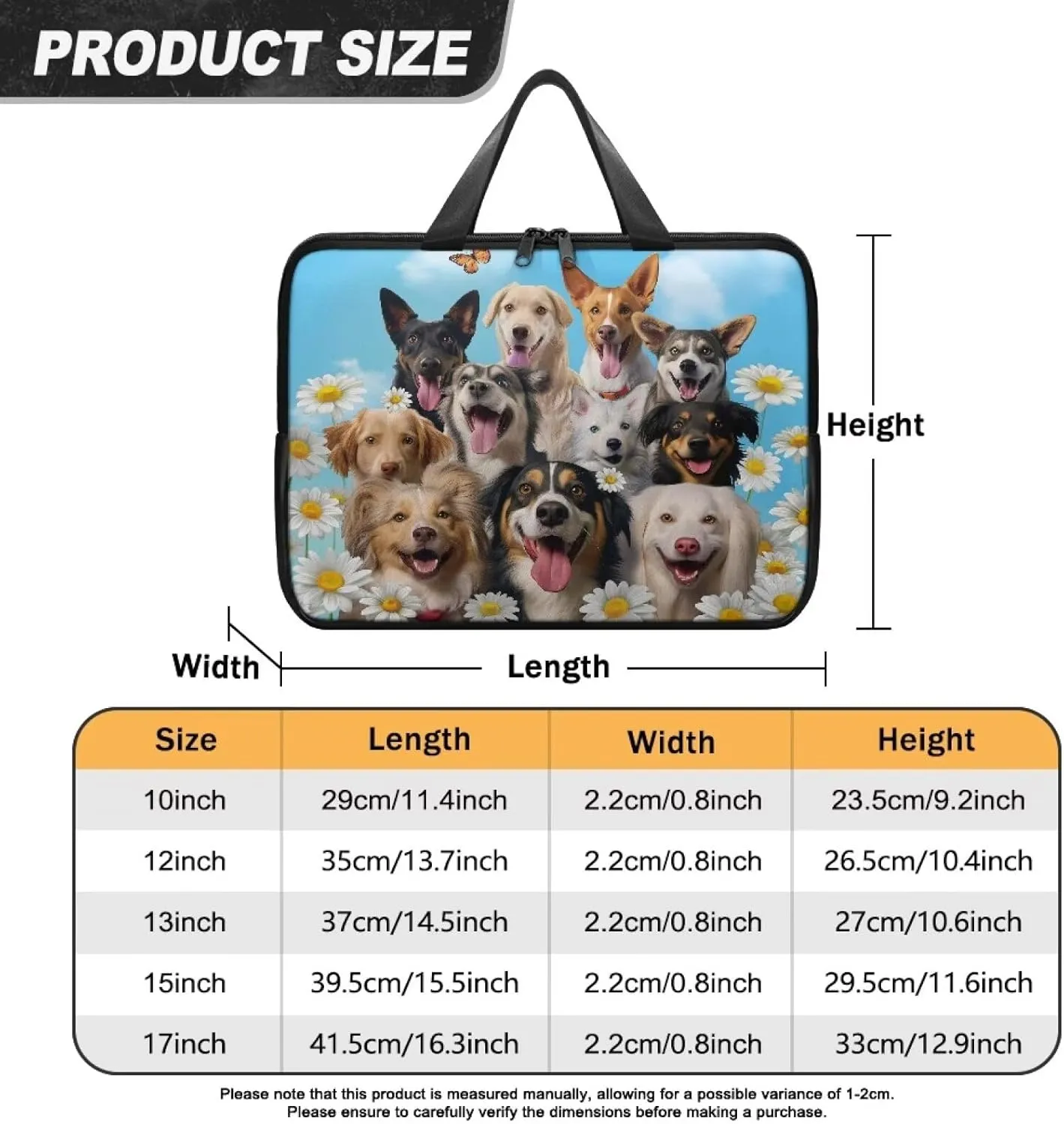 Uasibuni 17.3" Laptop Bag,Laptop Tote Bag for Work,Laptop Sleeve Bag for 13In 15.6In 17In Notebook